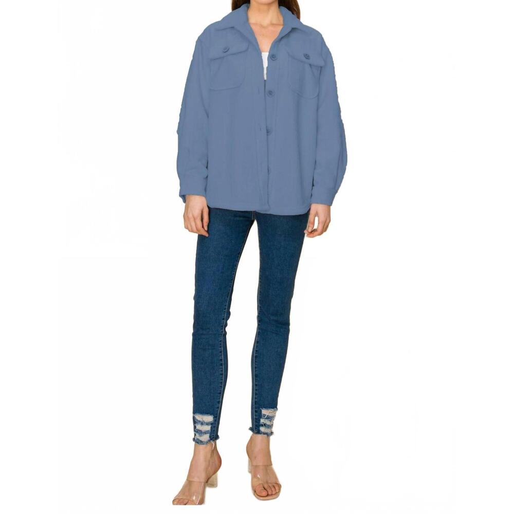 NEW WAY fuzzy jacket in cloud blue